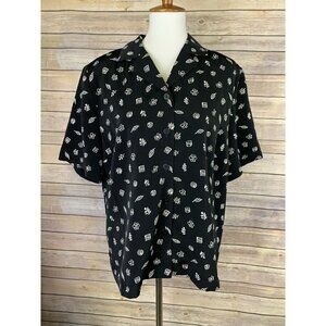 Tog Shop NWT Plus 20 Button Front Blouse Short Sleeve Floral Top